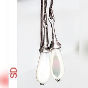 Window cut MOP Mother of Pearl earrings